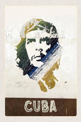 Holzschild Holzbild 18x12 cm Cuba Karibik Che Guevara Frieden