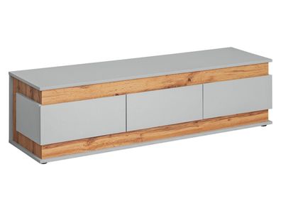 Luxus Grau TV Ständer Wohnzimmer Modern Design Neu Holz Möbe Lowboard