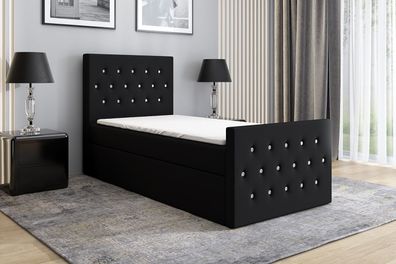 Boxspringbett LILI mit Bonell-Matratze und Topper, Schlafkomfort
