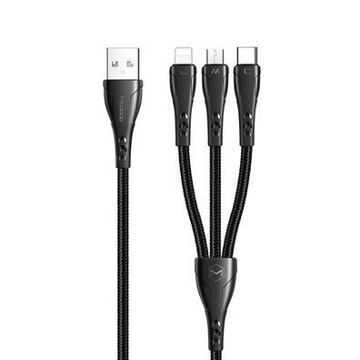 Mcdodo Mamba Series 3 in 1 Lightning + Micro USB + Type-c Ladekabel 1.2m