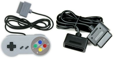 Super Nintendo Controller, Gamepad + Verlängerungskabel für Nintendo SNES