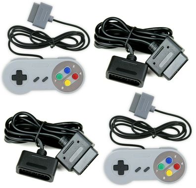 Super Nintendo 2x Controller, Gamepad + 2x Verlängerungskabel für Nintendo SNES