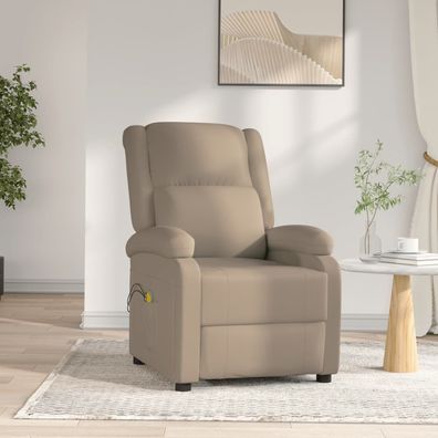 vidaXL Massagesessel Elektrisch Cappuccino-Braun Kunstleder