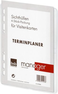 BSB Visitenkarte Ersatzhülle A5 02-0056 4 Stück