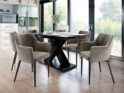 Polsterstuhl Rene Esszimmerstuhl Elegant Stuhl Beine aus Metall Wohnzimmer