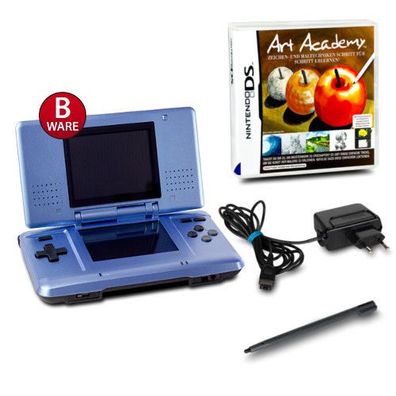 DS Konsole in Metallic Hellblau #60B + ähnl Ladekabel + Spiel ART Academy