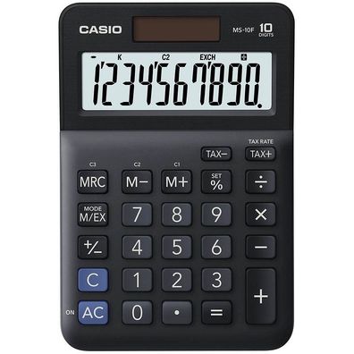 Casio Tischrechner MS-10F, 10-stellig, Steuerberechnung, Währungsumrechnung, Vorze...