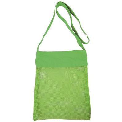 Mesh Strandtasche Schulter Netzbeutel Handtsche für Erwachsene Kinder (grün)