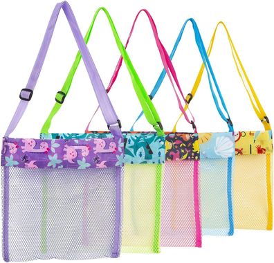 Strand-Spielzeug-Taschen Muschel-Taschen Netz-Strandtaschen für Kinder, 5