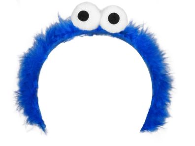 Haarreif blaues Monster blauer Plüschhaarreif mit Augen Karneval Fasching