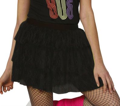 Kostüm schwarzer Rock Tüllrock Petticoat Tutu Spitzenrock Karneval Halloween