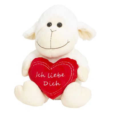 Schaf mit Herz Aufschrift Ich liebe dich 30 cm Kuscheltier Plüschtier