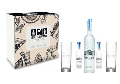Belvedere Geschenkset Vodka 0,7l 700ml (40% Vol) + 2x Minis je 50ml 2 Gläser