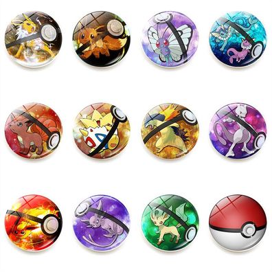 Eevee 12pcs Set Magnetisch Kühlschrankmagnet Pokémon Glas Magnetaufkleber Sticker