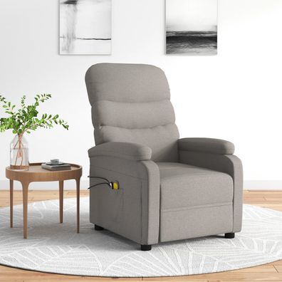 vidaXL Massagesessel Elektrisch Taupe Stoff