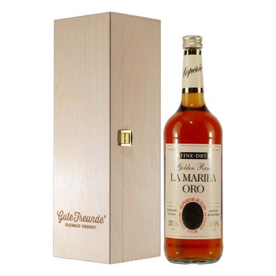 La Mariba Oro Golden Rum mit Geschenk-Holzkiste