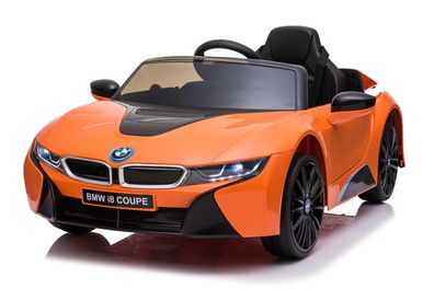 BMW i8 Sportwagen Kinderfahrzeug Elektrofahrzeug Ledersitz EVA Reifen 12V Orange