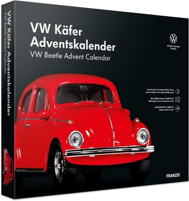 Franzis 55255 - VW Käfer Adventskalender rot, Metall Modellbausatz im Maßstab ...
