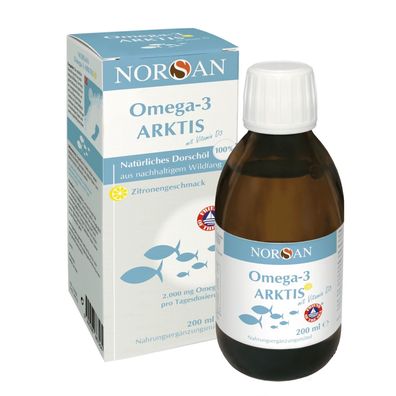 Norsan Omega-3 Arktis 200ml 2000mg Omega-3 pro Tagesdosis natürliches Dorschöl