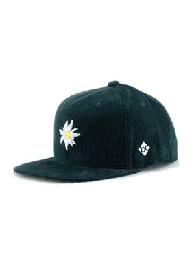 Bavarian CAPS Snapback Cap Edelweiß Kord dunkelgrün