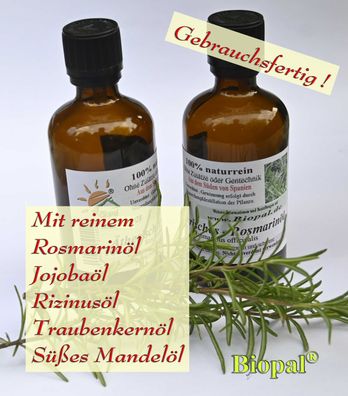 Rosmarinöl mit reinen Basisölen als Haarpflege oder Haarmaske von Biopal®