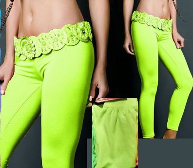 SeXy Miss Damen Hüft Leggings Strumpfhosen Style 34/36/38 Freesize neon gelb NEU