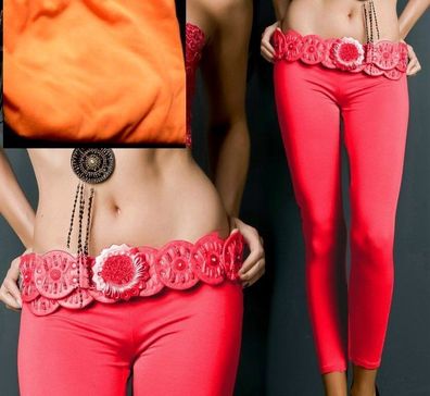 SeXy Miss Damen Hüft Leggings Strumpfhosen Style 34/36/38 Freesize neon orange NEU
