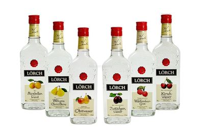 Lörch Mix - 6 verschiedene Sorten - Mirabellen brand 0,7L (40%Vol) / Williams C