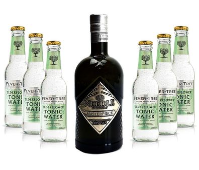 Needle Masterpiece Dry Gin 0,5L (45% Vol) + 6 x Fever-Tree Elderflower Tonic Wa