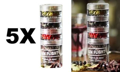 Gin Flight Botanicals Gewürze zum Verfeinern von Gin Tonic - 1er Pack (5 x 12 g