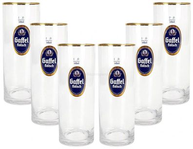 Gaffel Kölsch mit Goldrand 0,2l Glas Gläser Set - 6x Gläser 0,2 geeicht Altbier