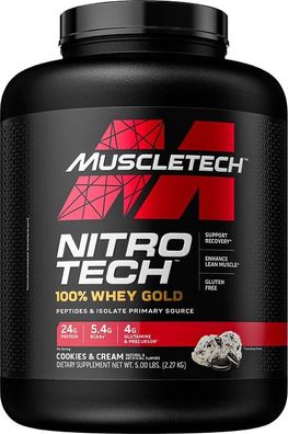 Nitro-Tech 100% Whey Gold, Cookies & Cream - 2270g