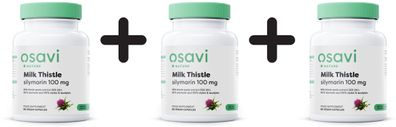 3 x Milk Thistle, Silymarin 100mg - 60 vegan caps