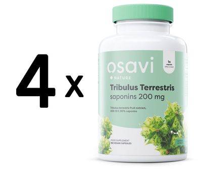 4 x Osavi Tribulus Terrestris, Saponins 200mg - 180 vegan caps