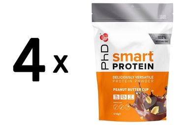 4 x Smart Protein, Chocolate Peanut - 510g