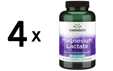 4 x Magnesium (Lactate), 84mg - 120 caps