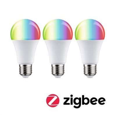 Paulmann 29151 Standard 230V Smart Home Zigbee LED Birne 3er-Pack E27 1055lm RGBW
