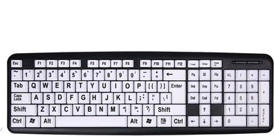 Tastatur mit großen Buchstaben, weißer LED-Beleuchtung & USB