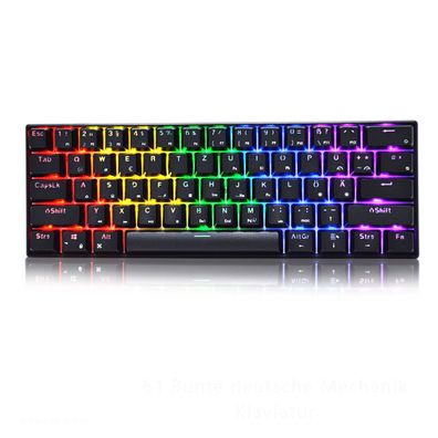 Snpurdiri 60% kabelgebundene Mechanische Gaming Tastatur, Anti-Ghosting 61