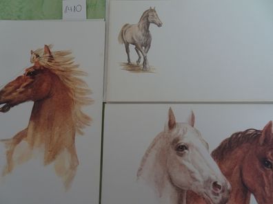 3 Grußkarten Kollektion Haro Pferde wie gemalt Tiere neutral ohne Text