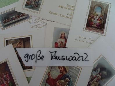alte Grußkarten Kommunion Konfirmation Heiligenbild Religion Glaube Sammlerstücke