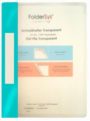 Foldersys Schnellhefter Transparent türkis