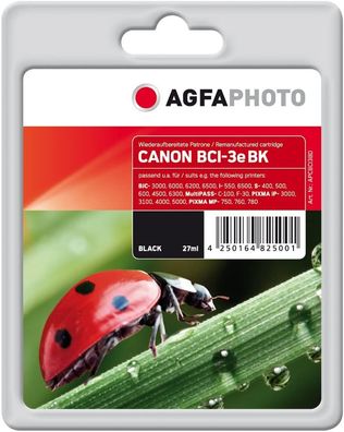 AgfaPhoto Tintenpatrone kompatibel mit Canon BCI-3EBK (schwarz) Canon BJC-3000, ...