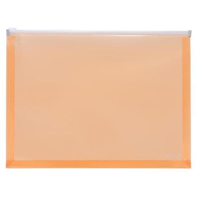 Foldersys Gleitverschluss-Beutel A4 Dehnfalte PP orange transluzent