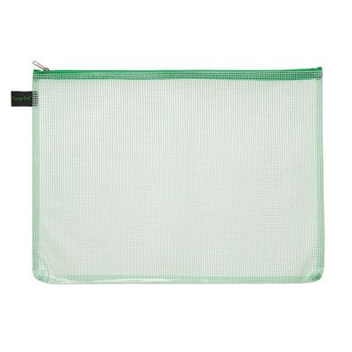 Foldersys PVC-freier Reißverschluss-Beutel A4 mit Zip grün Folie grün transparent