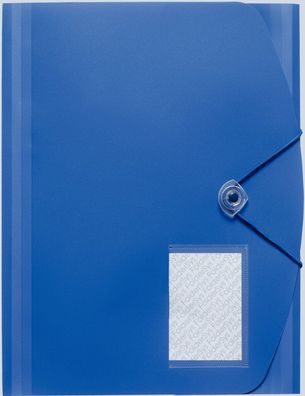 Foldersys Eckspanner-Sammelmappe A4 3 elastische Klappen Gummizug-Verschluss PP blau