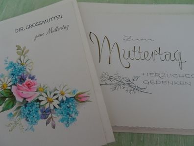 alte Glückwunsch-Grußkarten zum Muttertag Großmutter Herzliches Gedenken