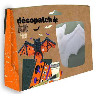 Décopatch Bastel Set Pappmaché Mini Fledermaus (ideal für Helloween u. Kinder, 19 ...