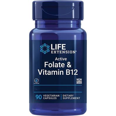 Life Extension, BioActive Folate & Vitamin B12, 90 vegetarische Kapseln