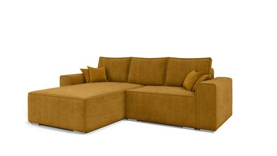 Ecksofa mit Schlaffunktion und Bettkasten, Couch für Wohnzimmer, Schalfsofa - Erno II